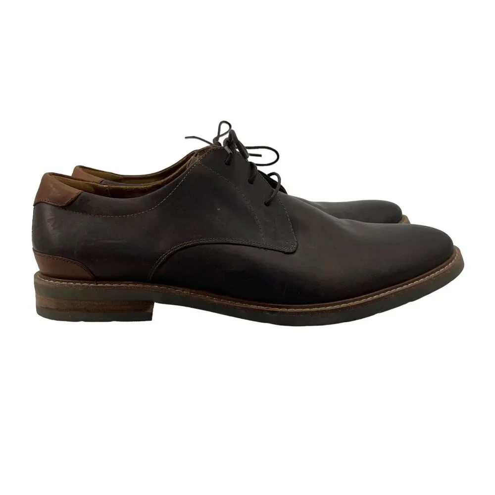 Florsheim Mens 12 Shoe Brown Leather Highland Plain Toe Oxford‎ Preppy Dress